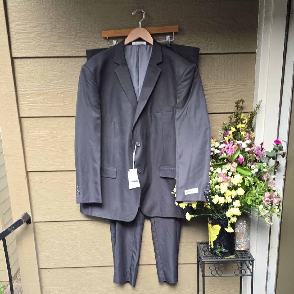 Braveman Men's Mod Mp200-05 Charcoal Gray Two-piece Suit 50r 44w NWT